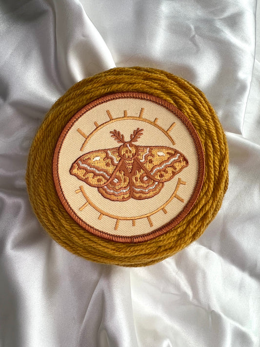 io moth embroidered patch