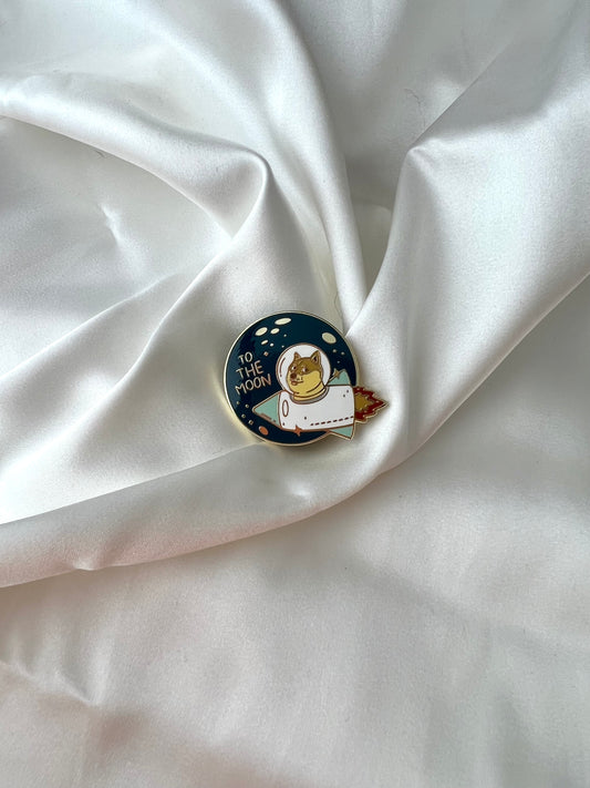 to the moon enamel pin