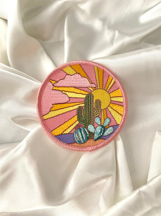 cactus sunset embroidered patch
