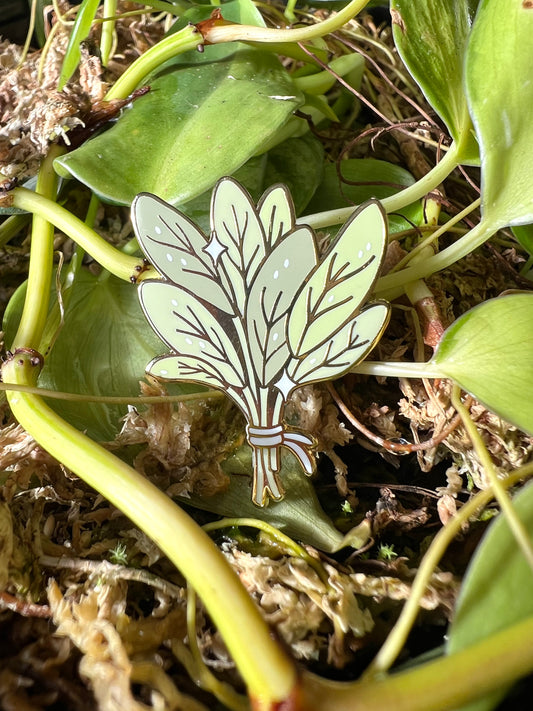 bundle of sage enamel pin